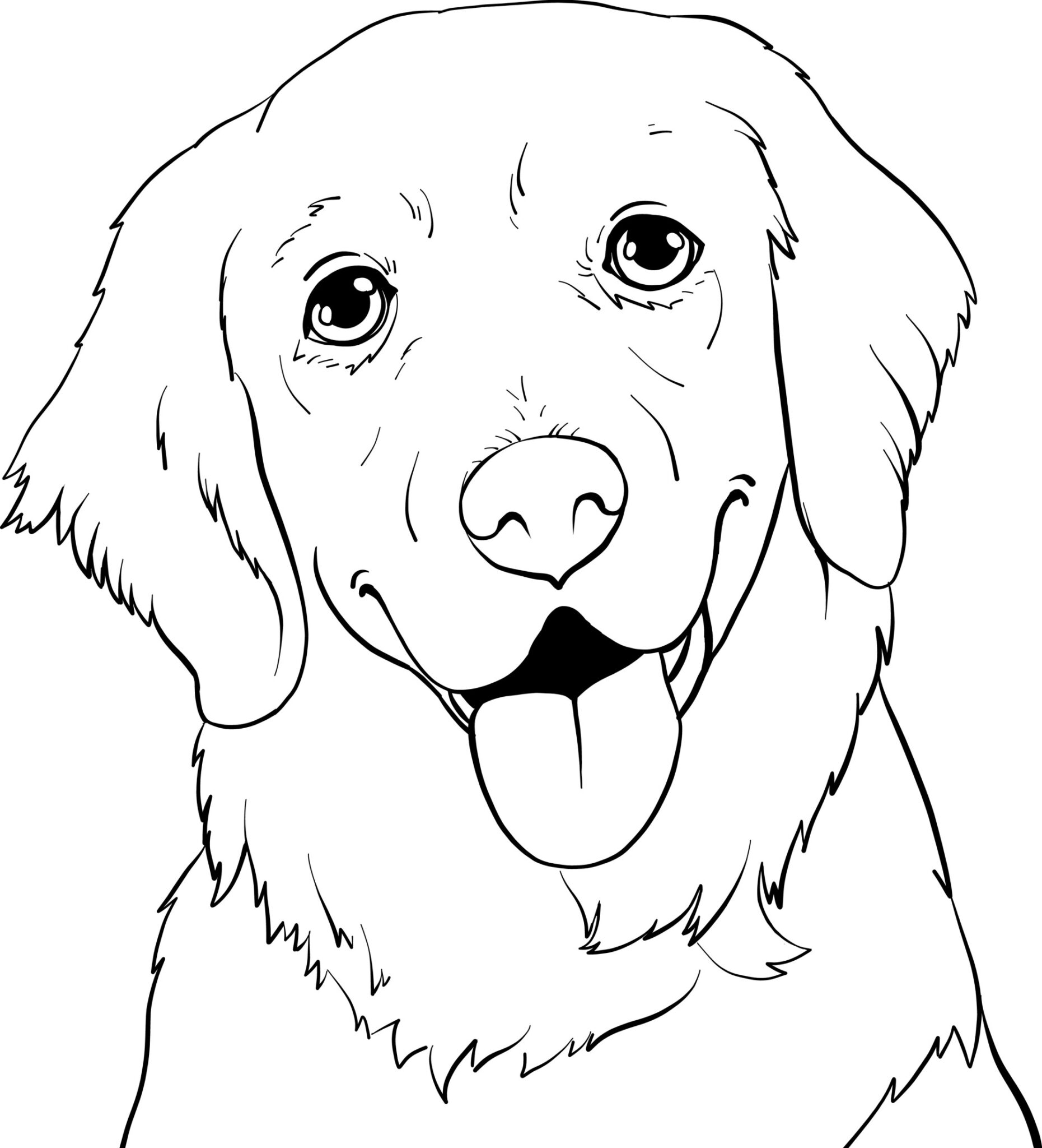 Golden Retriever Coloring Page – Fun Free Coloring Pages